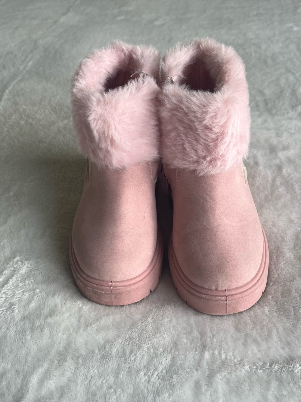 Size 7 Baby Toddler Pink Faux Fur Boots